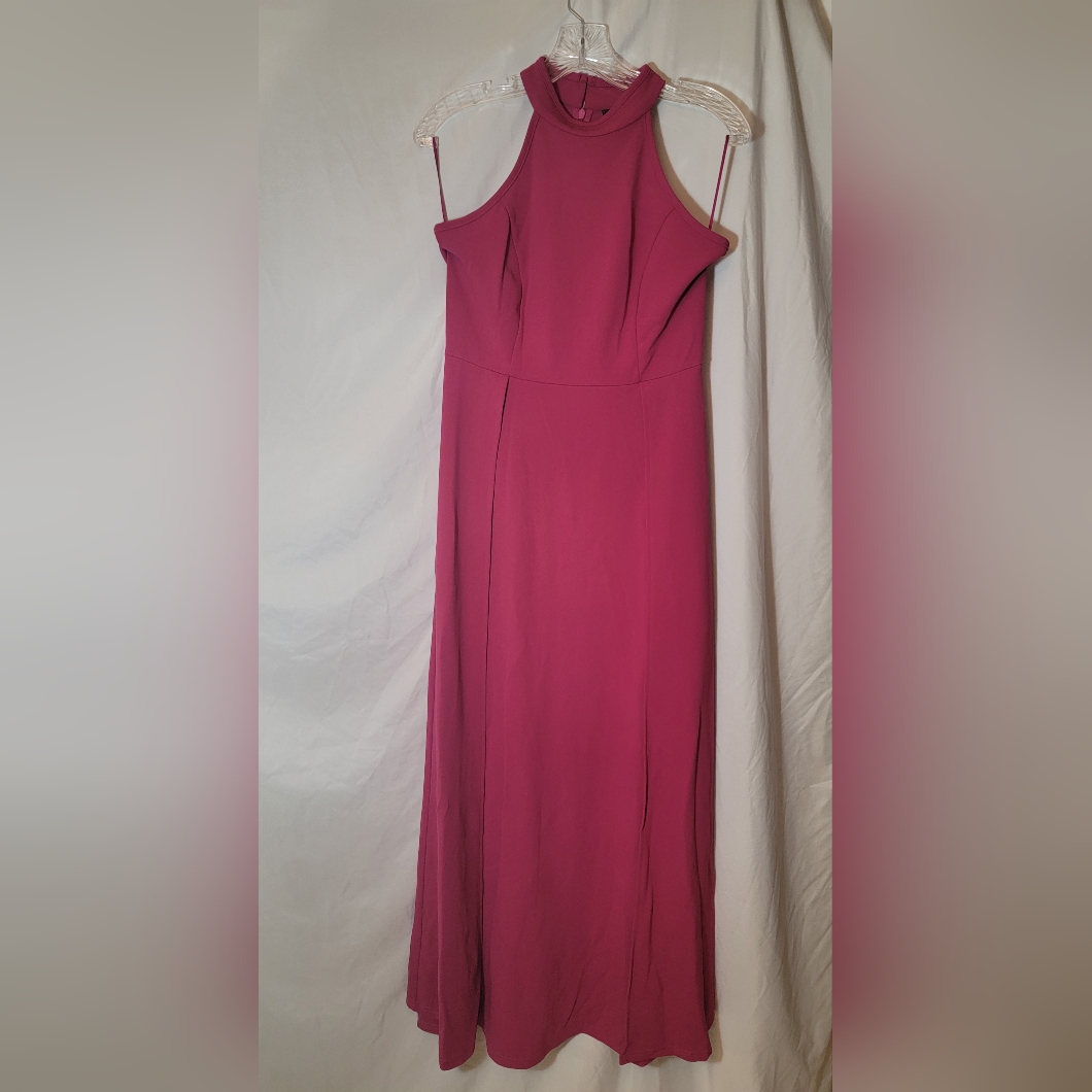 Mushare Med Womens Halter Neck Sexy Split Cocktail Party Long Formal Dress Nwt